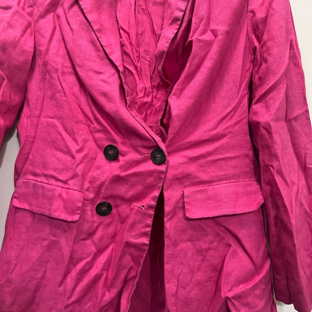 Sanctuary Pink Linen Cape Cod Blazer Size Small $159 - Picture 3 of 12